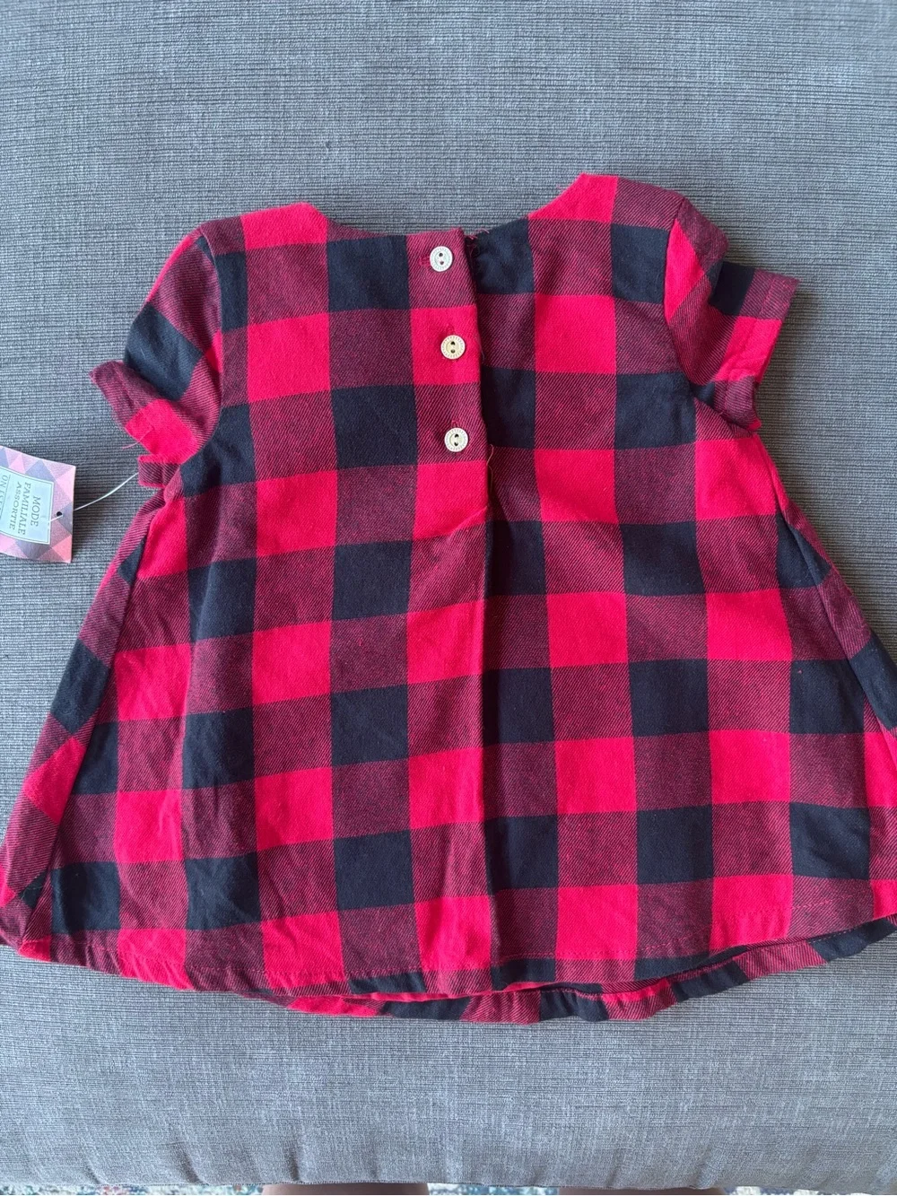 NWT Tommy Bahama Kids Buffalo Plaid Christmas Dress - Red/Black - Size 18M